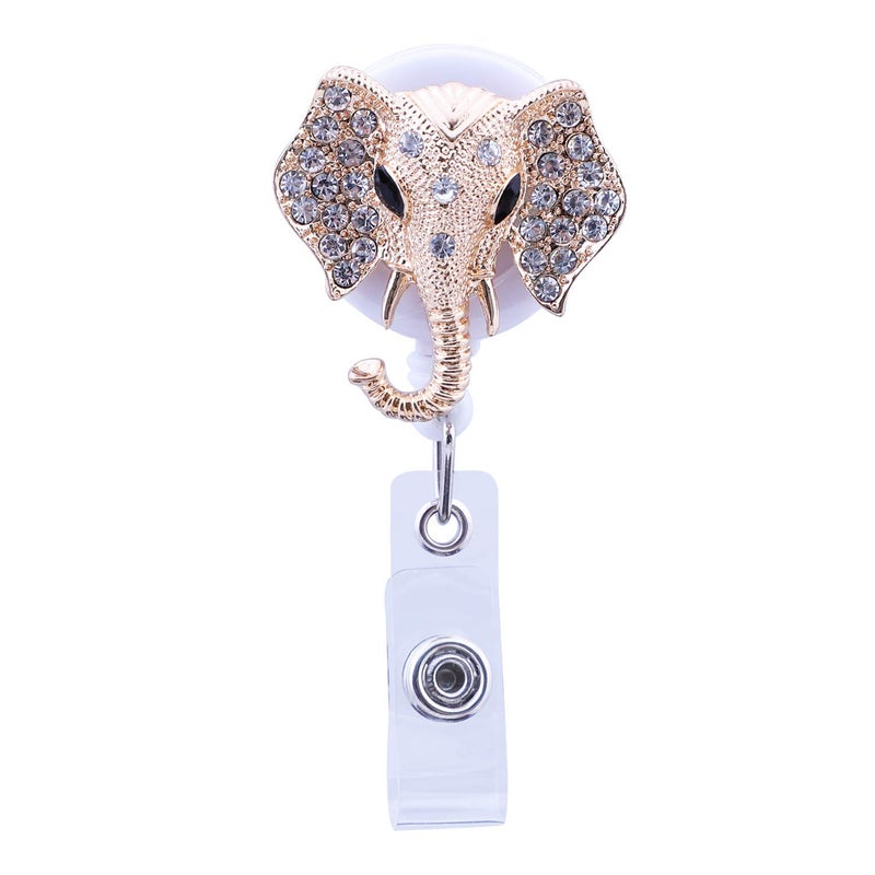 Soleebee 28'' Retractable Badge Reel, Nurse ID Badge Holder with Belt Clip (Elephant) - Image 1